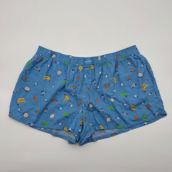 Joyspun Other - Joyspun Womens Fruit Print Pajama Shorts Blue Cotton Blend Sleepwear 2X 18W-20W